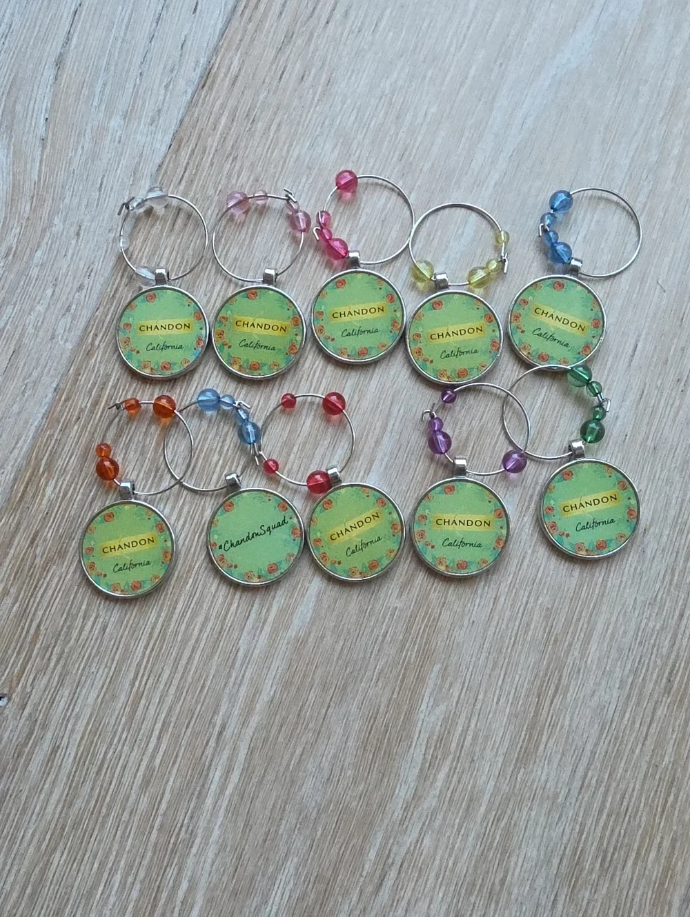 NWOT Chandon California Wine Glass Charms - Set of 10